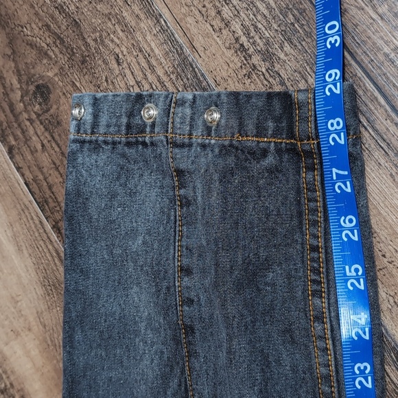 Levis Sport Jeans Vintage 80s Mom Jeans Snap Ankle Grey Acid Wash Orange Accent - Picture 13 of 14